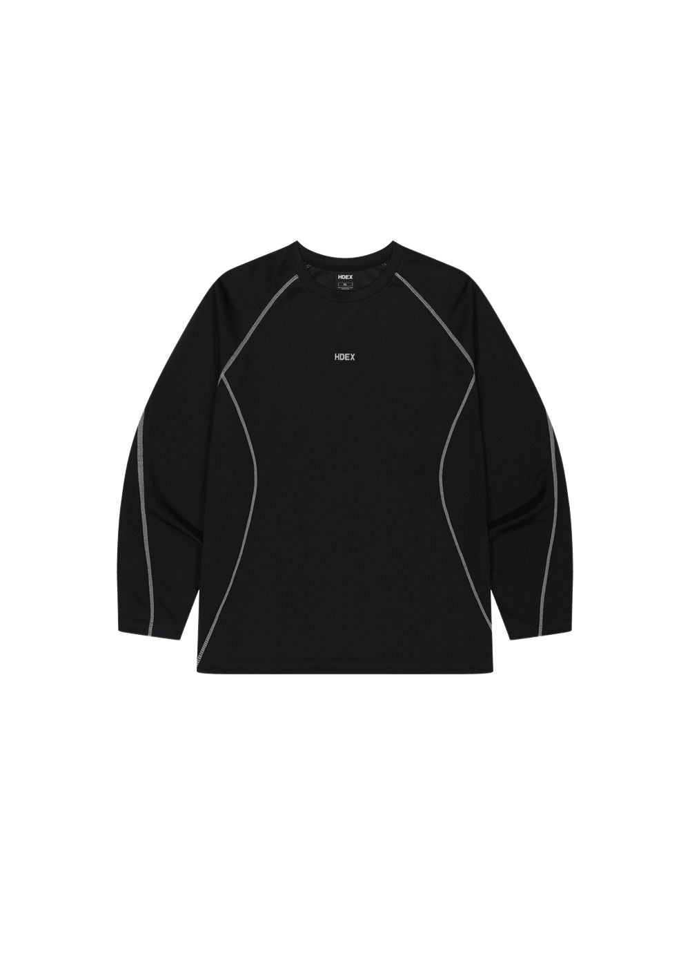 HDEX Baju Korea Olahraga Active Mesh Stitch Long Sleeve Black Pria Fitness