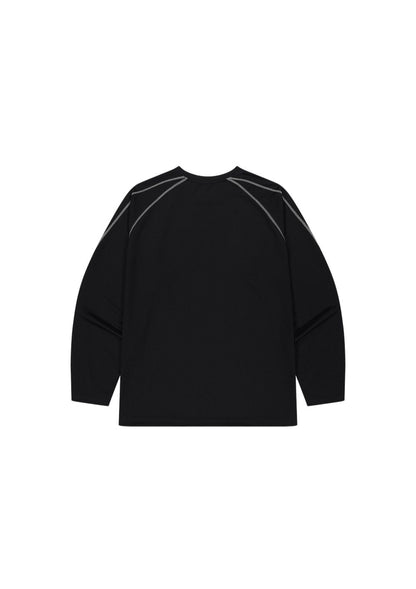 HDEX Baju Korea Olahraga Active Mesh Stitch Long Sleeve Black Pria Fitness