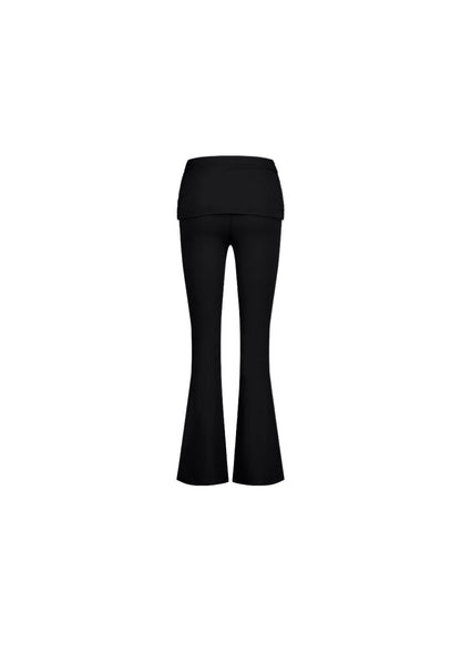 HDEX Celana Korea Olahraga Folded Semi Bootcut Leggings Black Wanita Fitness