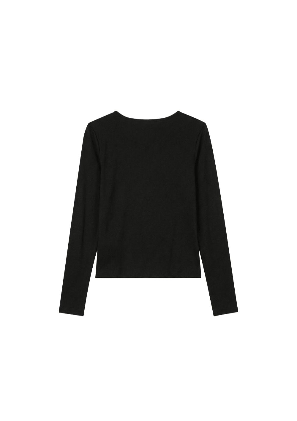 HDEX Baju Korea Olahraga Essential Modal 2 Label Long Sleeve Black Wanita Fitness