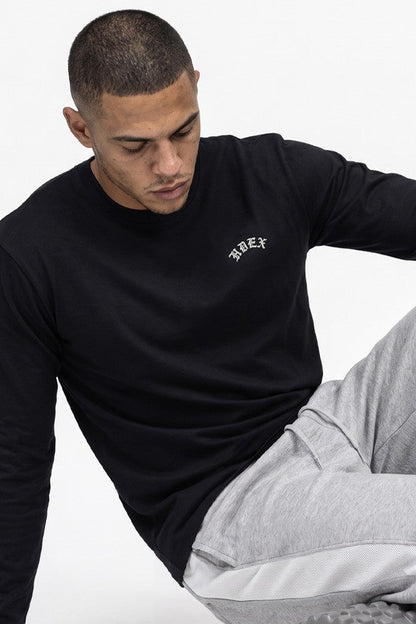 HDEX Baju Korea Olahraga Natural Body Fit Long Sleeve Black Pria Fitness