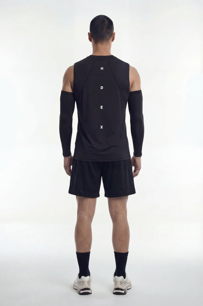 HDEX Baju Korea Olahraga Active Matches Regular Fit Sleeveless Black Pria Fitness