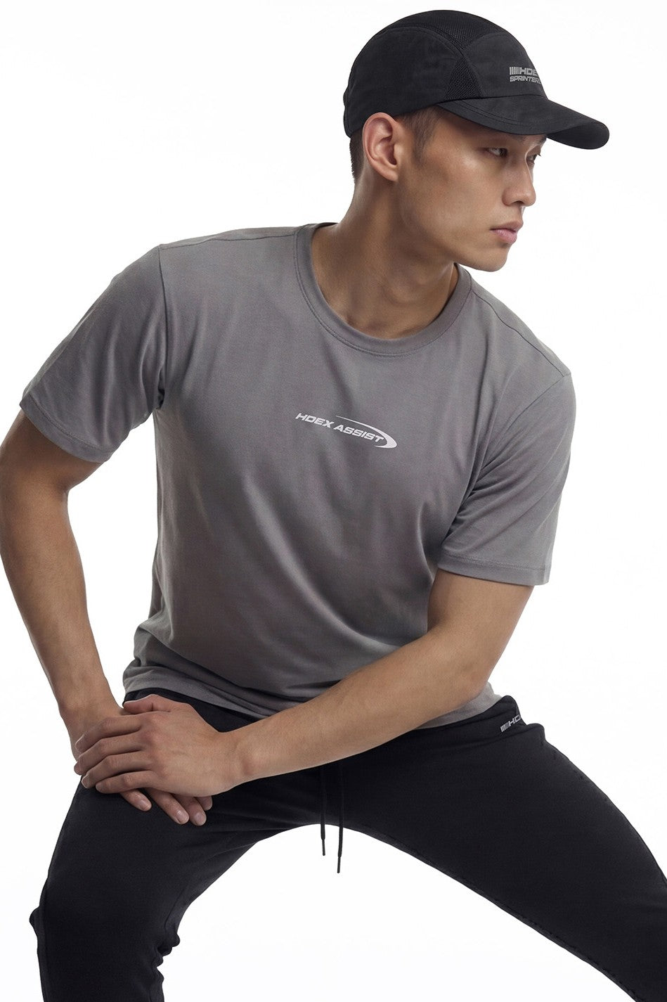HDEX Topi Korea Olahraga Assist Reflective Light Running Cap Black Pria Wanita Fitness
