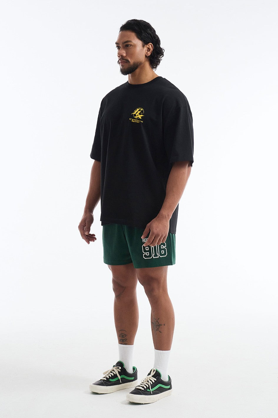 HDEX Baju Korea Olahraga HX Back Logo Short Sleeve Black Pria Fitness