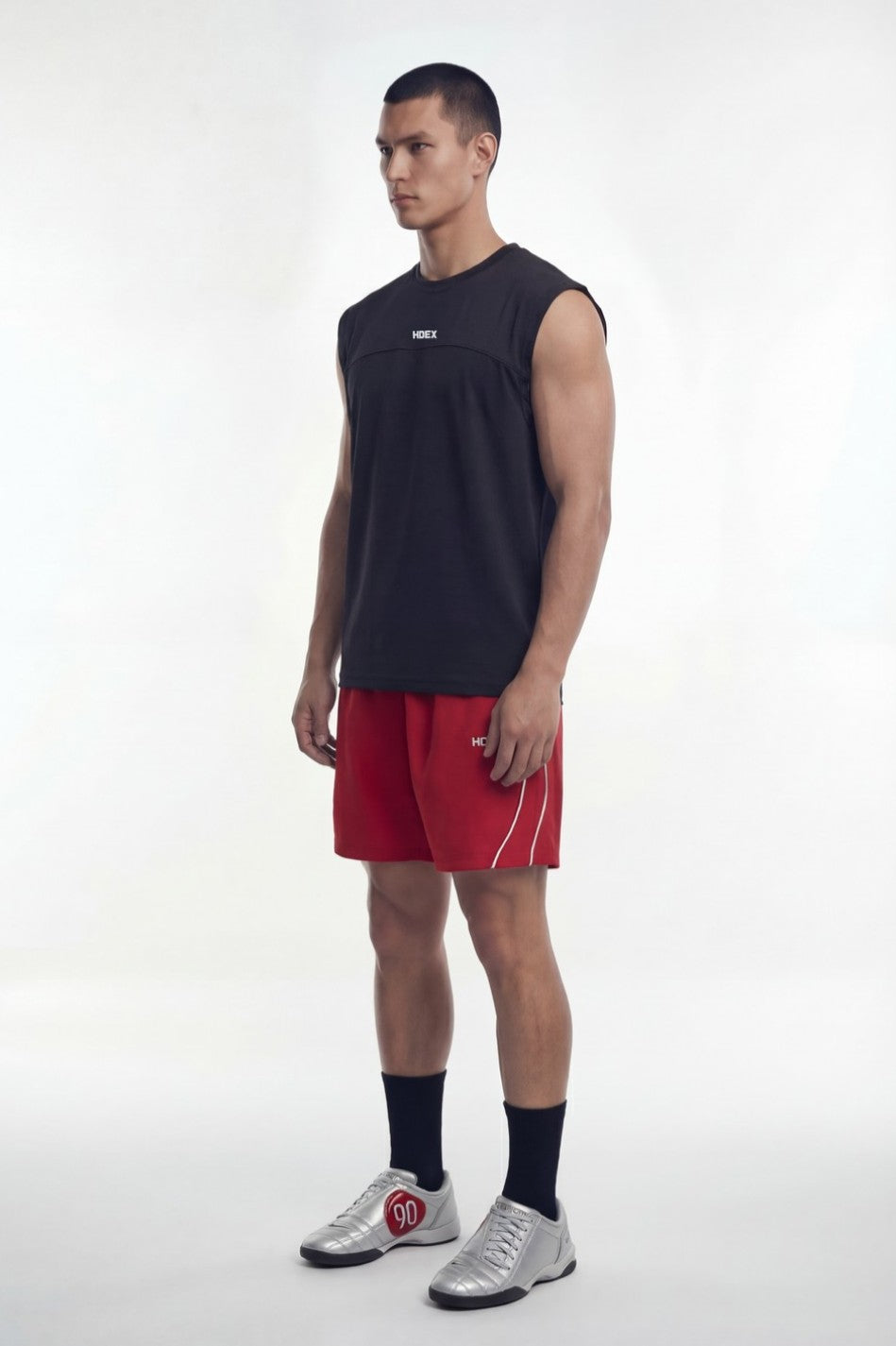 HDEX Baju Korea Olahraga Active Cutline Sleeveless Black Pria Fitness