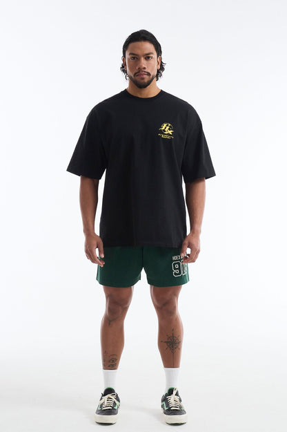 HDEX Baju Korea Olahraga HX Back Logo Short Sleeve Black Pria Fitness