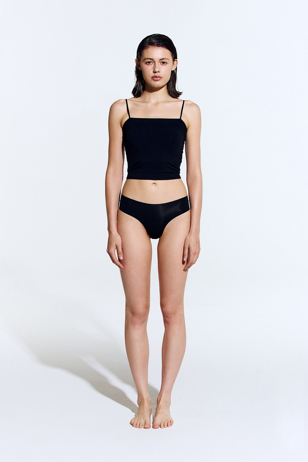 HDEX Pakaian Dalam Korea Cotton Modal Light Crop Bra Top Black Wanita