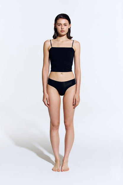 HDEX Pakaian Dalam Korea Cotton Modal Light Crop Bra Top Black Wanita