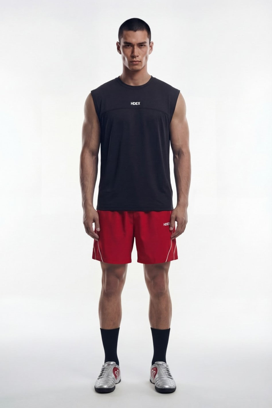 HDEX Baju Korea Olahraga Active Cutline Sleeveless Black Pria Fitness