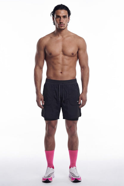 HDEX Celana Korea Olahraga Assist 2-in-1 Ripstop Shorts Black Pria Fitness