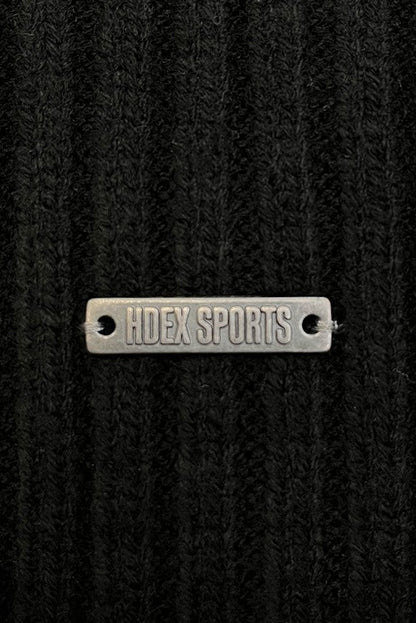 HDEX Baju Korea Olahraga Natural Body Fit Short-Cut Knit Zip-Up Black Pria Fitness