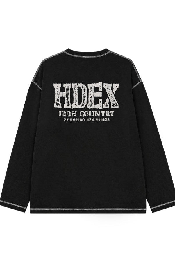 HDEX Baju Korea Olahraga Core Giant Fit Jersey Long Sleeve Black Pria Fitness