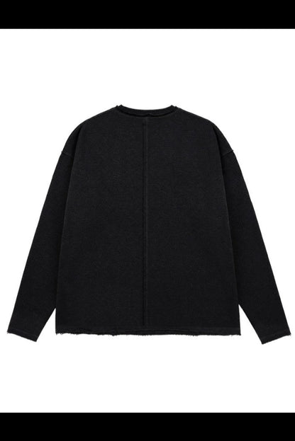 HDEX Baju Korea Olahraga Core Giant Fit Cut-Off Sweatshirt Black Pria Fitness