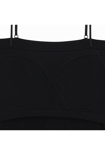 HDEX Pakaian Dalam Korea Cotton Modal Light Crop Bra Top Black Wanita