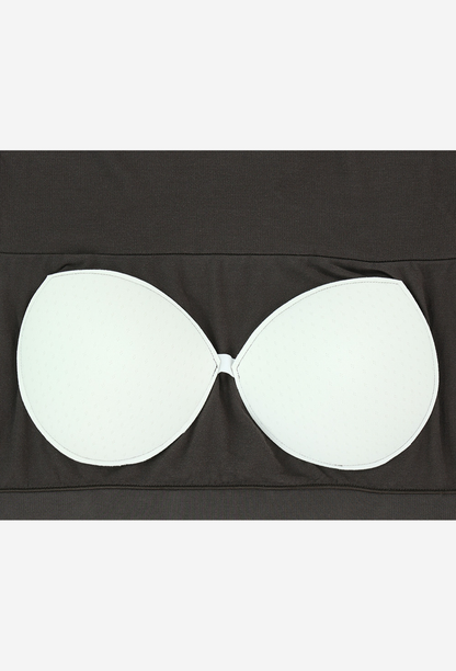 HDEX Pakaian Dalam Korea Cotton Modal Light Crop Bra Top Charcoal Wanita