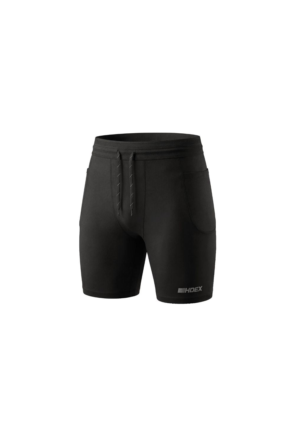 HDEX Celana Korea Olahraga Assist Mesh Pocket Biker Shorts Black Pria Fitness