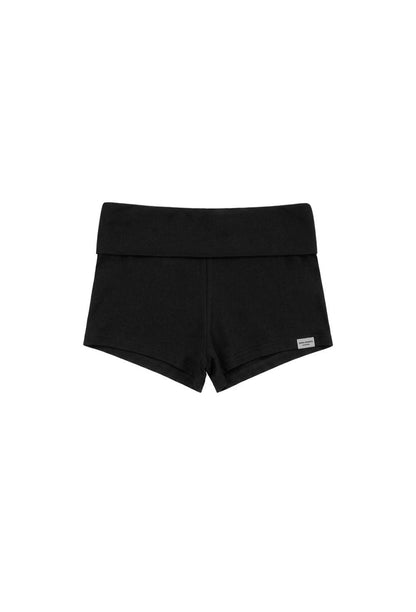 HDEX Celana Korea Olahraga Essential Folding Shorts Black Wanita Fitness