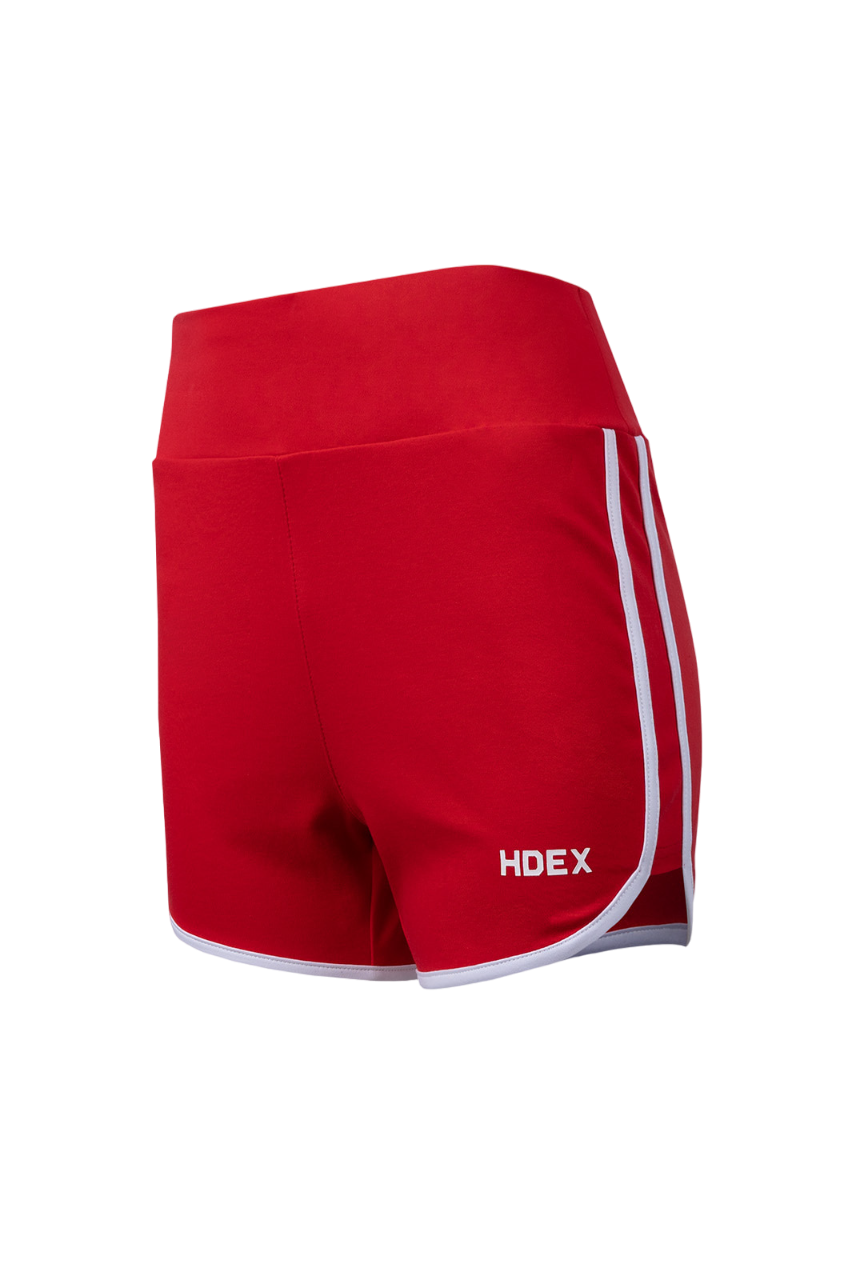 HDEX Womens Rounding Color Scheme Line Shorts Red