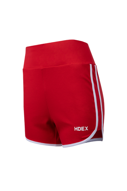 HDEX Womens Rounding Color Scheme Line Shorts Red