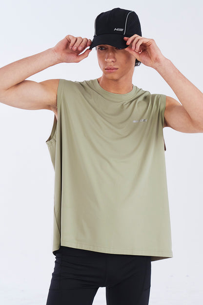 HDEX Baju Korea Olahraga Assist Lining Core Sleeveless Desert Pria Fitness