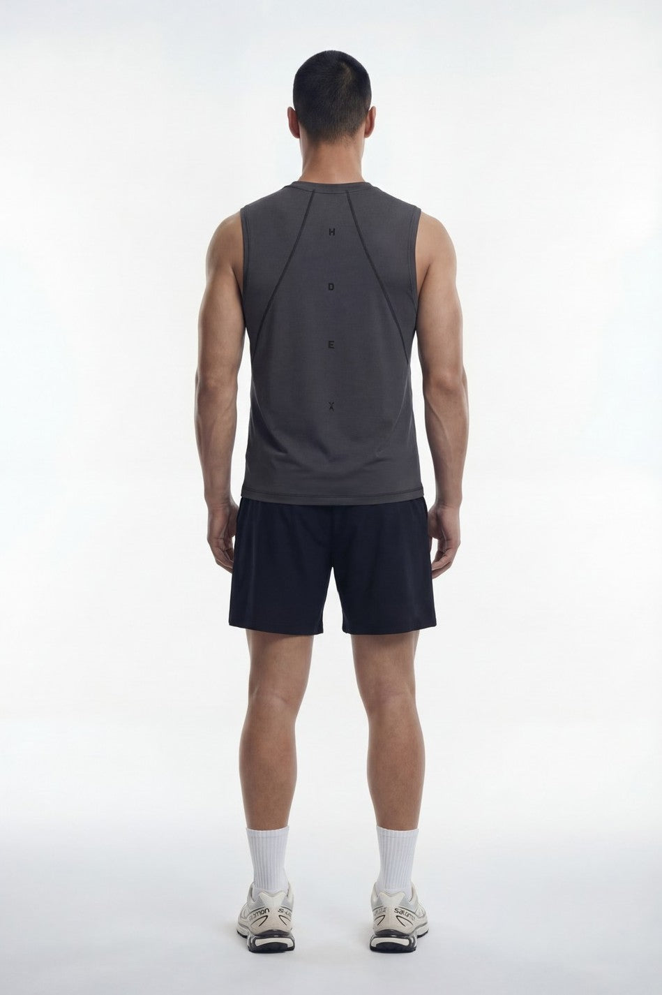 HDEX Baju Korea Olahraga Active Matches Regular Fit Sleeveless Charcoal Pria Fitness