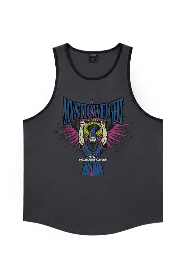HDEX Baju Korea Olahraga Wizard Sleeveless Charcoal Pria Fitness