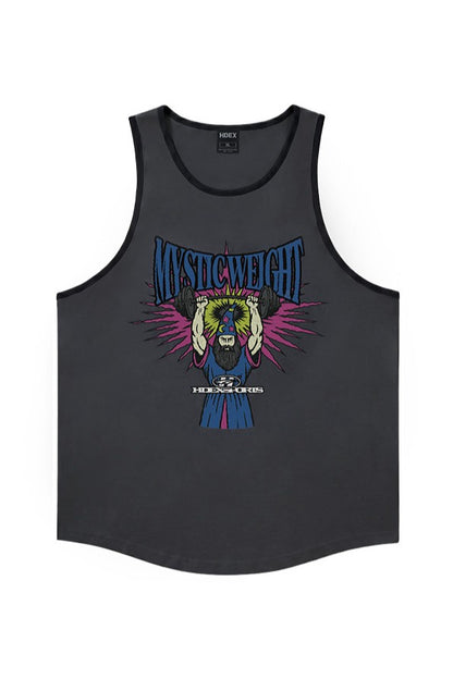 HDEX Baju Korea Olahraga Wizard Sleeveless Charcoal Pria Fitness