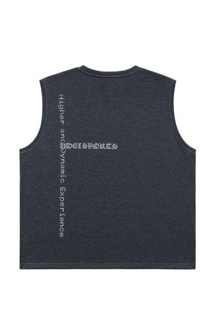 HDEX Baju Korea Olahraga Old Legacy Sorona Mesh Sleeveless Charcoal Pria Fitness
