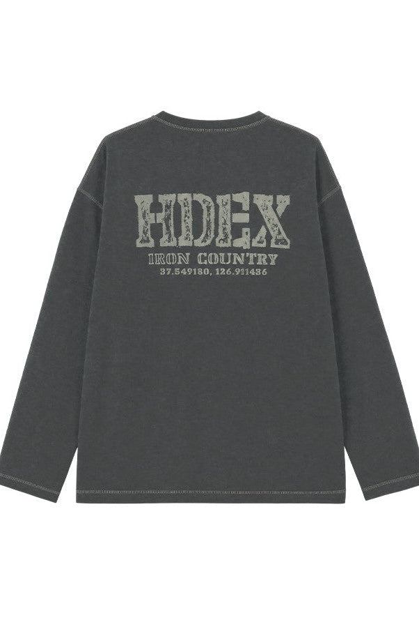 HDEX Baju Korea Olahraga Core Giant Fit Jersey Long Sleeve Charcoal Pria Fitness