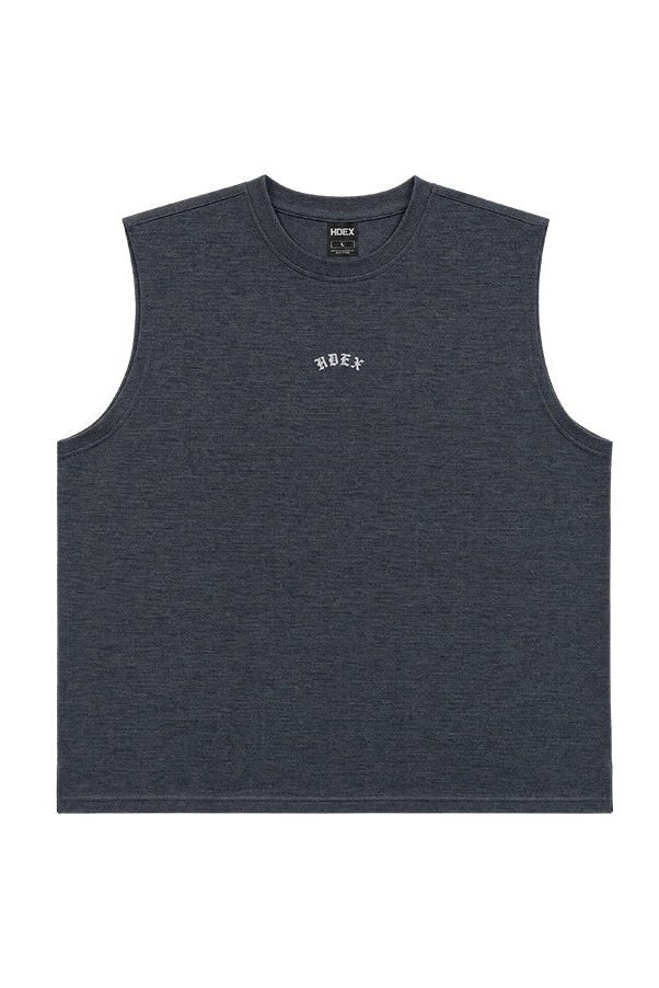 HDEX Baju Korea Olahraga Old Legacy Sorona Mesh Sleeveless Charcoal Pria Fitness