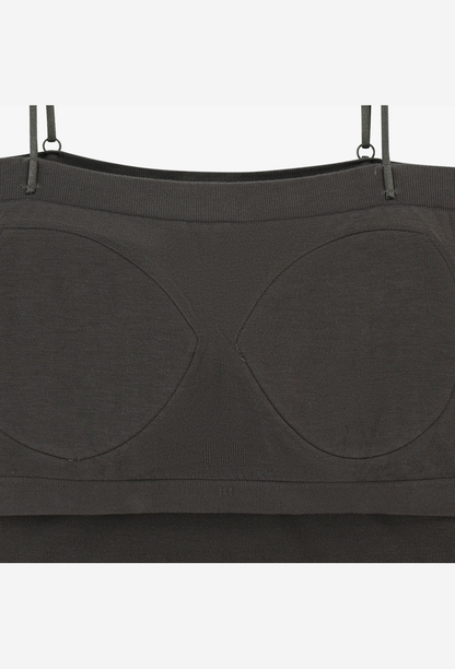 HDEX Pakaian Dalam Korea Cotton Modal Light Crop Bra Top Charcoal Wanita
