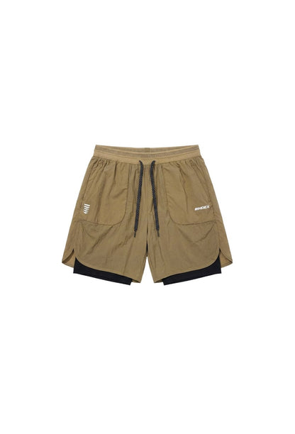 HDEX Celana Korea Olahraga Assist 2-in-1 Ripstop Shorts Camel Pria Fitness