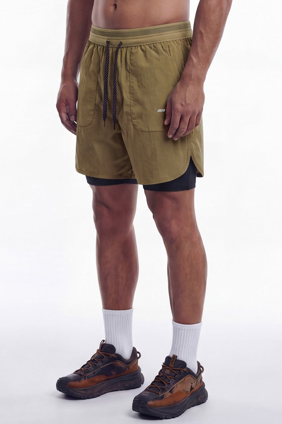 HDEX Celana Korea Olahraga Assist 2-in-1 Ripstop Shorts Camel Pria Fitness