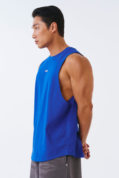 HDEX Silver Main Logo Round Sleeveless Cobalt Blue