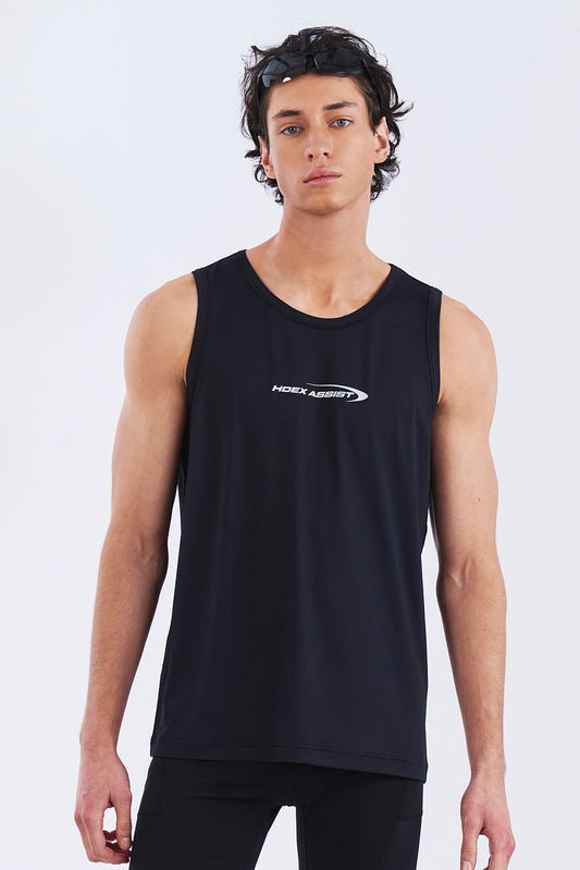 HDEX Baju Korea Olahraga Assist Core Sleeveless Black Pria Fitness
