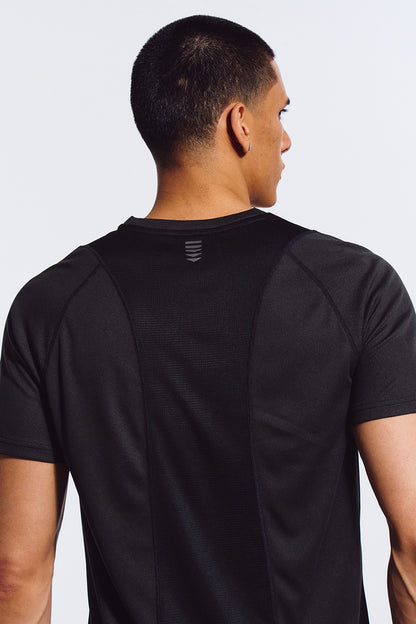 HDEX Baju Korea Olahraga Assist Textured Short Sleeve Black Pria Fitness