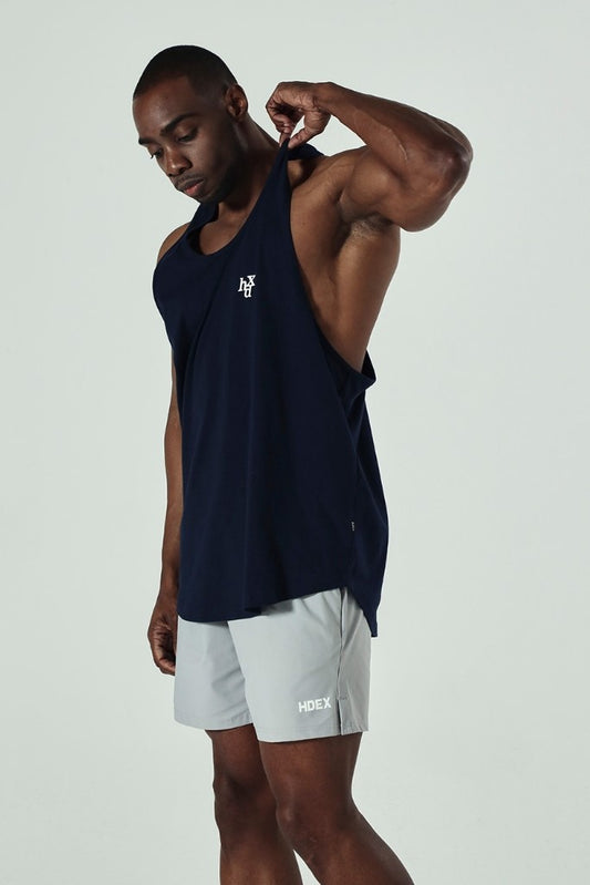 HDEX Back Slogan Balance Sleeveless Shirt Dark Navy