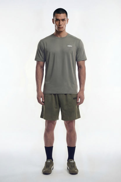 HDEX Baju Korea Olahraga EZ Fresh Short Sleeve Khaki Pria Fitness