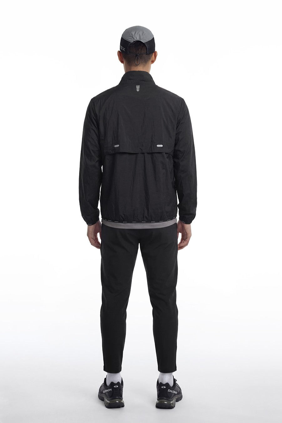 HDEX Baju Korea Olahraga Assist Lightweight Packable Half Zip-Up Black Pria Fitness