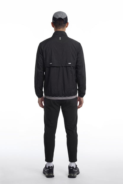 HDEX Baju Korea Olahraga Assist Lightweight Packable Half Zip-Up Black Pria Fitness