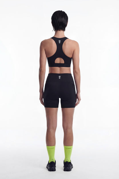HDEX Celana Korea Olahraga Assist Mesh Pocket Biker Shorts W Black Wanita Fitness
