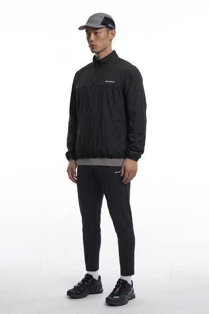 HDEX Baju Korea Olahraga Assist Lightweight Packable Half Zip-Up Black Pria Fitness