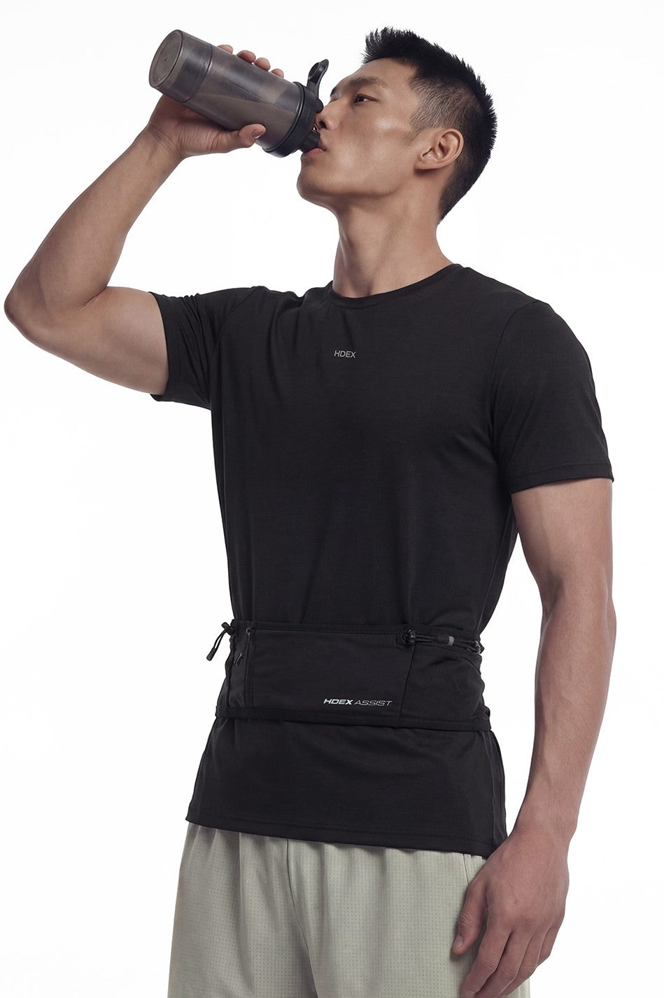 HDEX Belt Korea Olahraga Assist Pace Running Belt Black Pria Wanita Running
