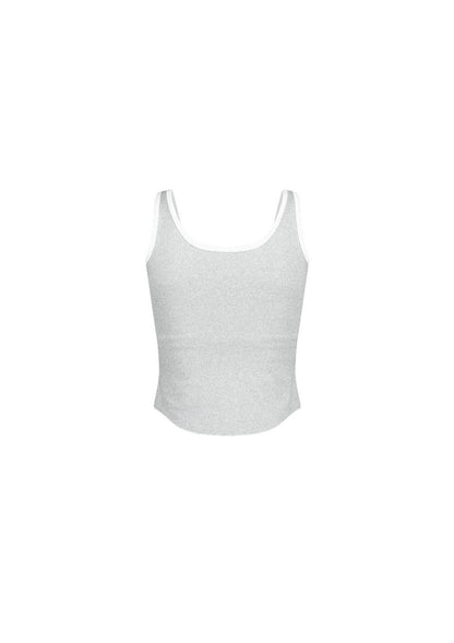 HDEX Sophie Square-Neck Crop Bra Top Melange Gray