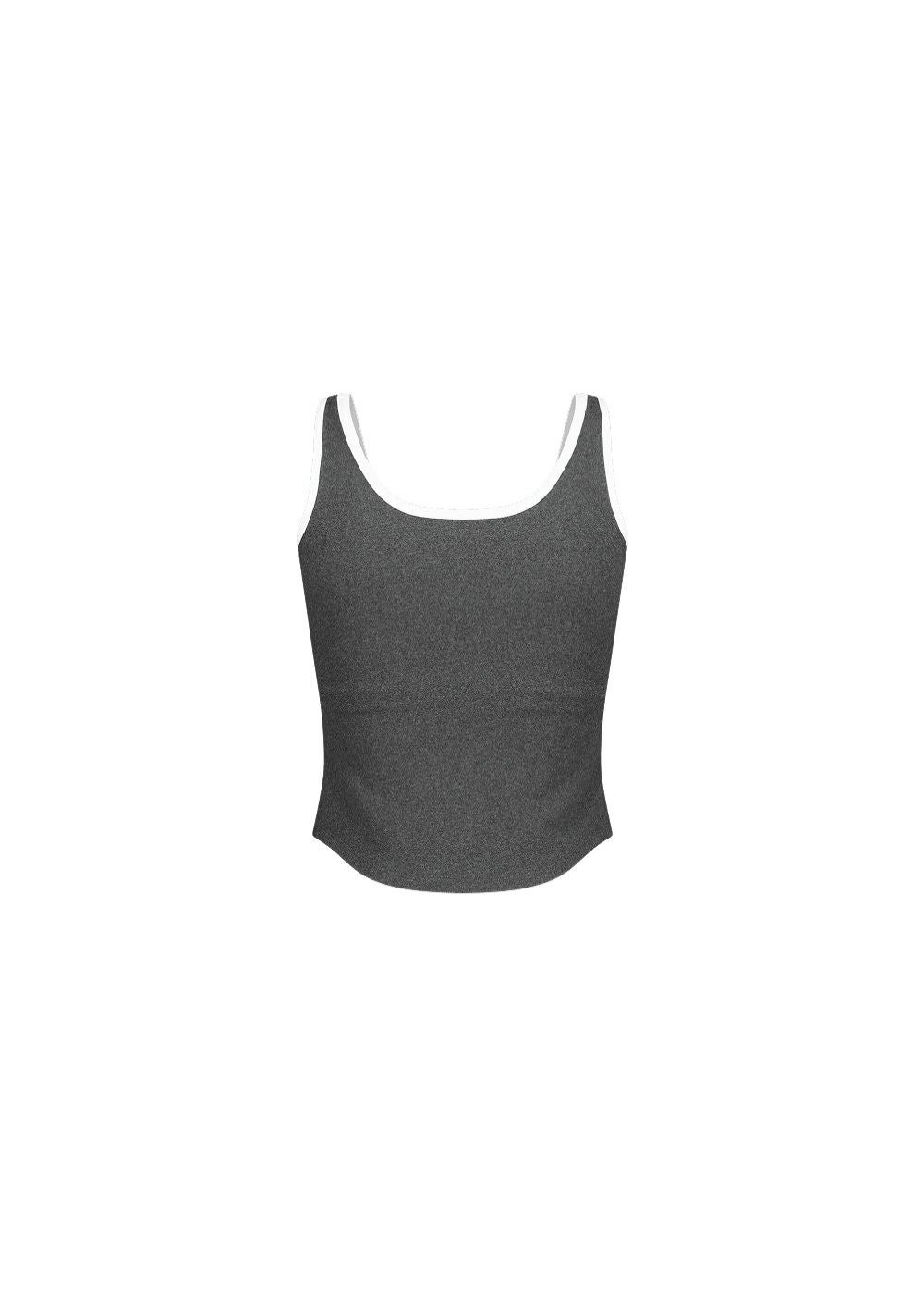 HDEX Sophie Square-Neck Crop Bra Top Melange Charcoal