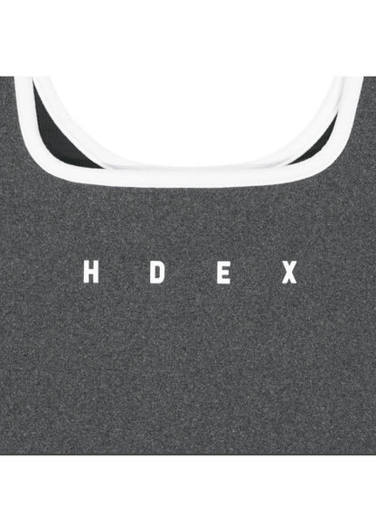 HDEX Sophie Square-Neck Crop Bra Top Melange Charcoal