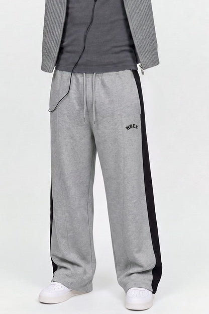 HDEX Celana Korea Olahraga Combi Paneled Sweatpants Melange Gray Pria Wanita Fitness