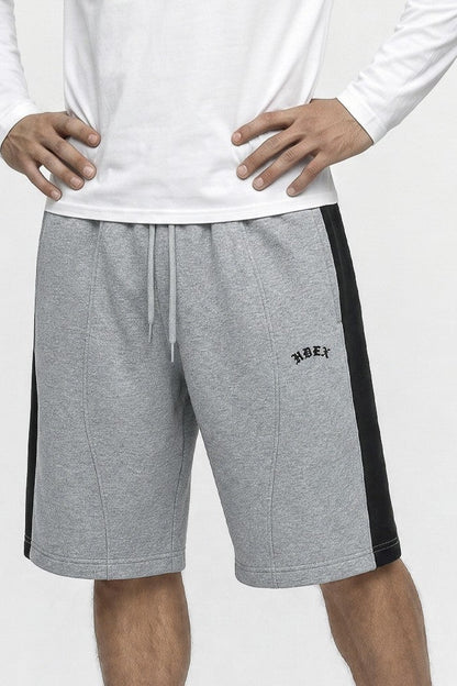 HDEX Celana Korea Olahraga Combi Bermuda SweatShorts Melange Gray Pria Wanita Fitness