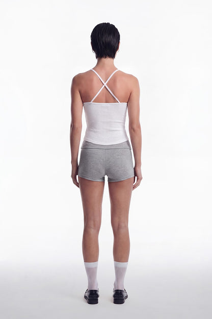 HDEX Celana Korea Olahraga Essential Folding Shorts Melange Gray Wanita Fitness