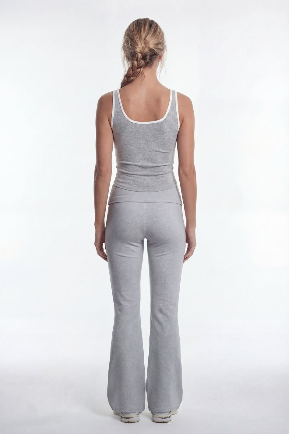 HDEX Sophie Square-Neck Crop Bra Top Melange Gray